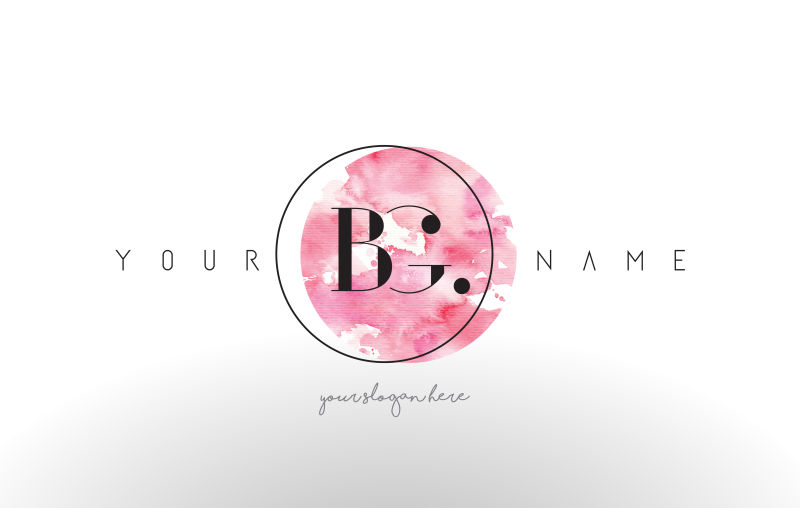 矢量水彩字母BG标志