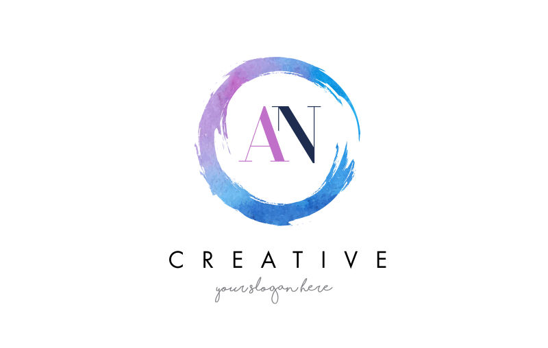 矢量的字母AN标志