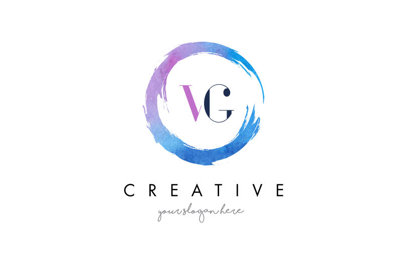 矢量圆形字母VG标志