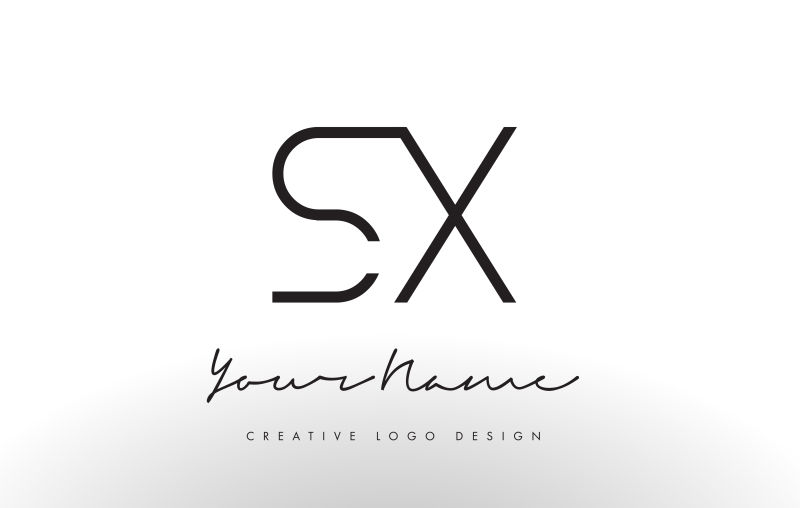 矢量抽象黑色字母sx标志设计