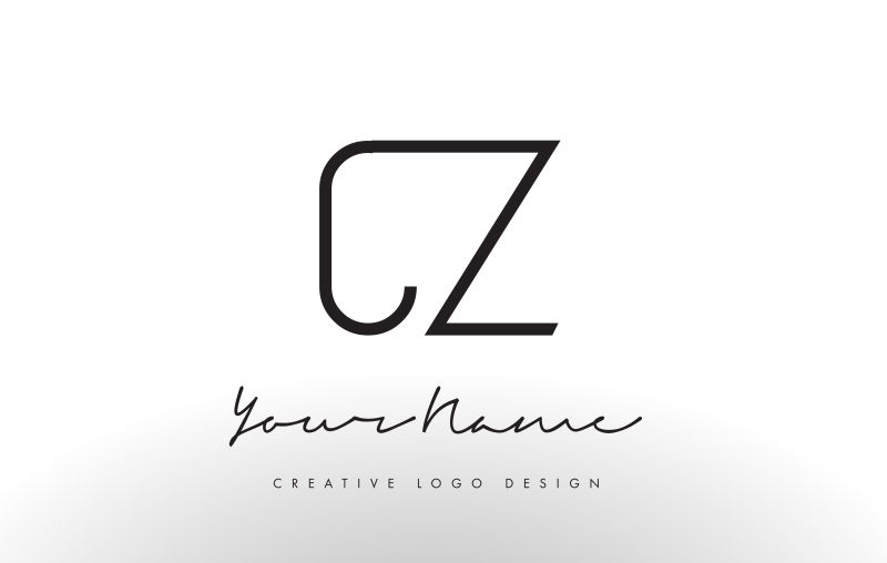 创意矢量现代字母cz标志设计