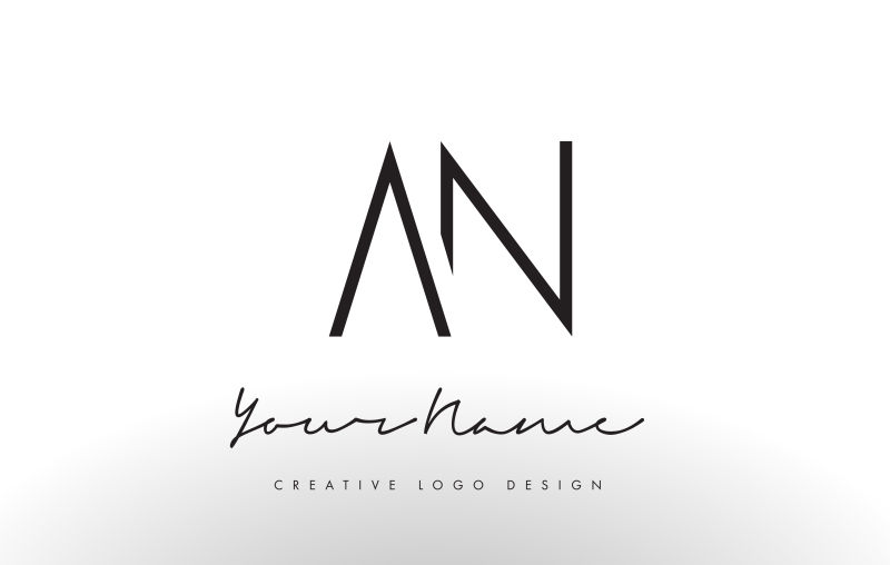 矢量抽象黑色字母an标志设计