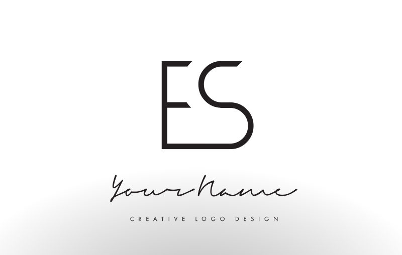 抽象矢量现代黑色字母es标志设计