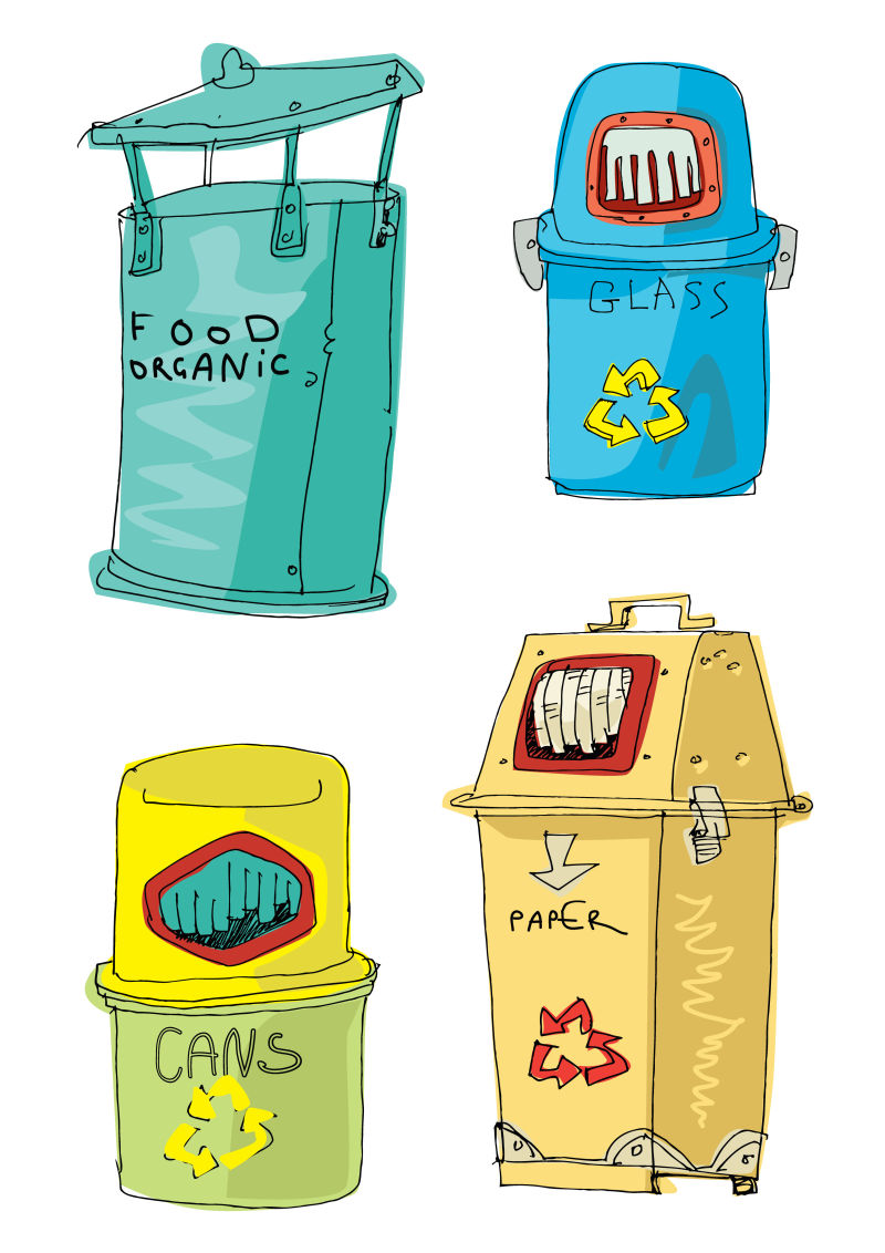 垃圾桶创意设计画图片