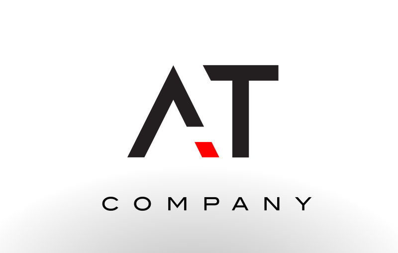 矢量字母at抽象标志设计