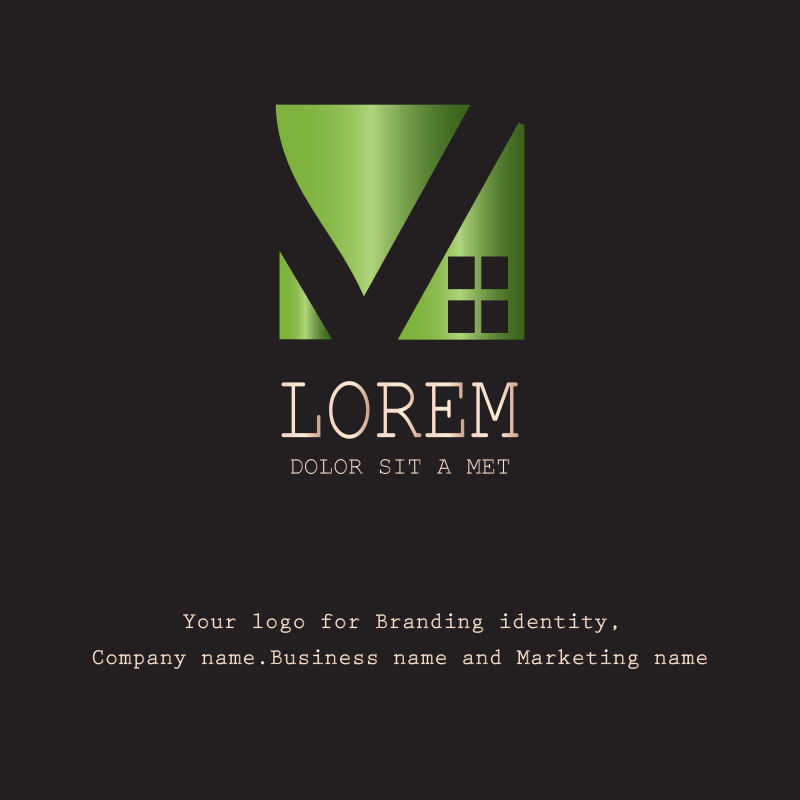 矢量的绿色方形标志