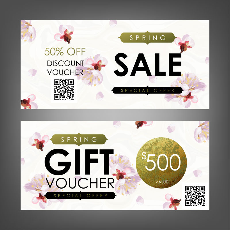 抽象矢量现代礼品券平面设计