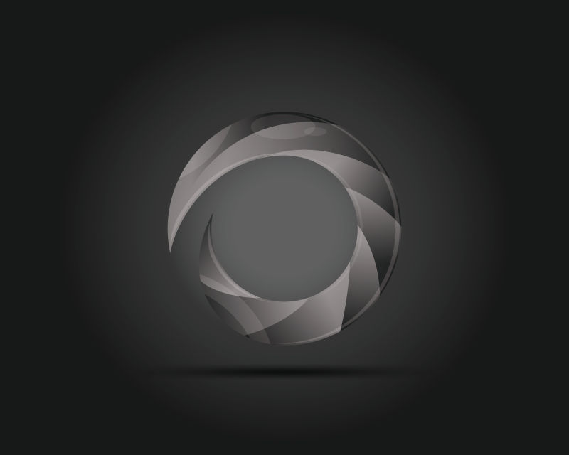 抽象矢量现代几何玻璃风格的标志设计