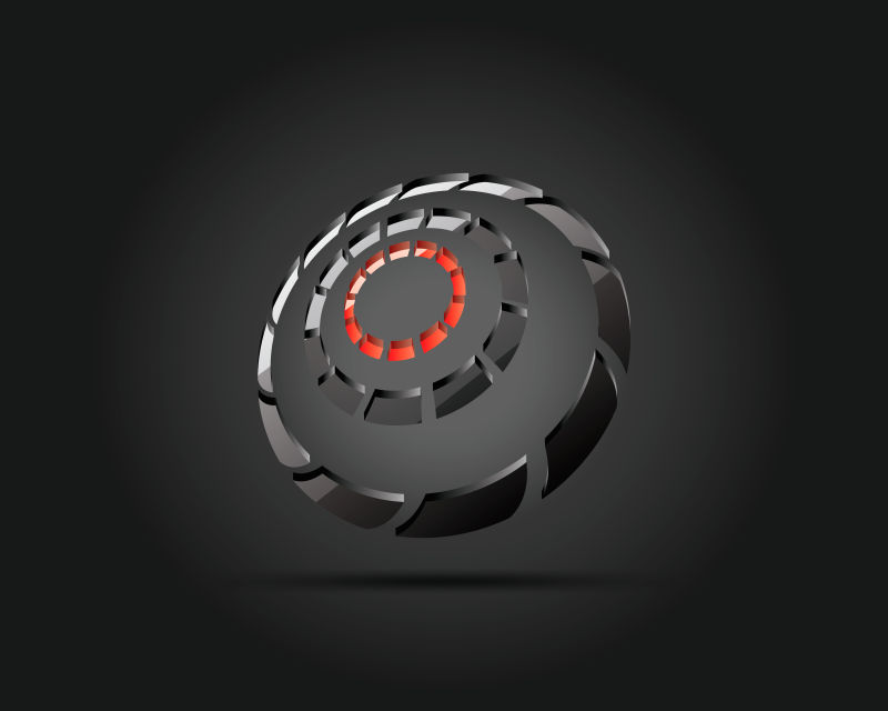 抽象矢量环形玻璃标志设计