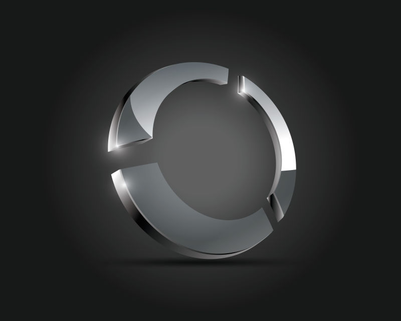 抽象矢量现代玻璃圆形标志设计