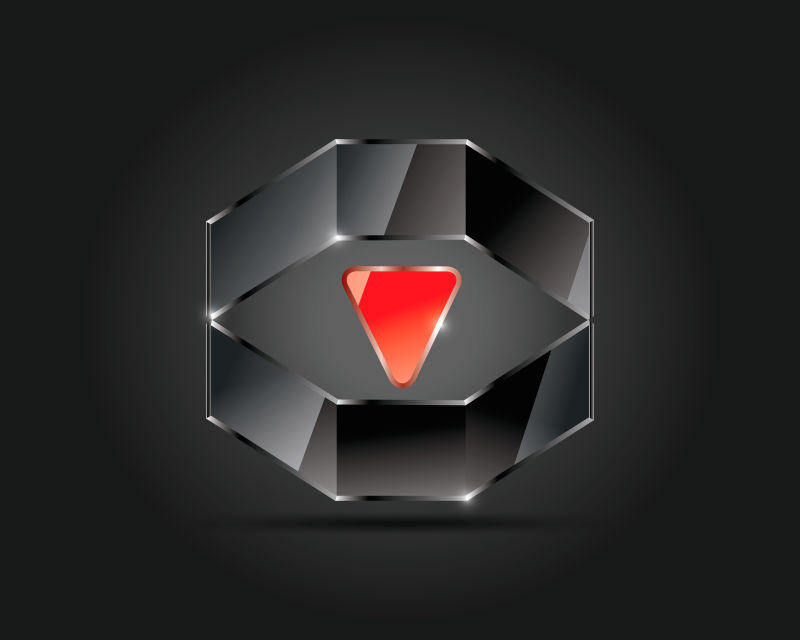 抽象矢量现代双色几何玻璃标志设计