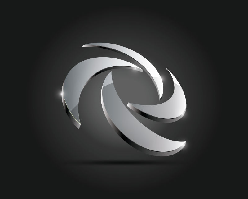 抽象矢量现代玻璃旋转花型玻璃标志设计