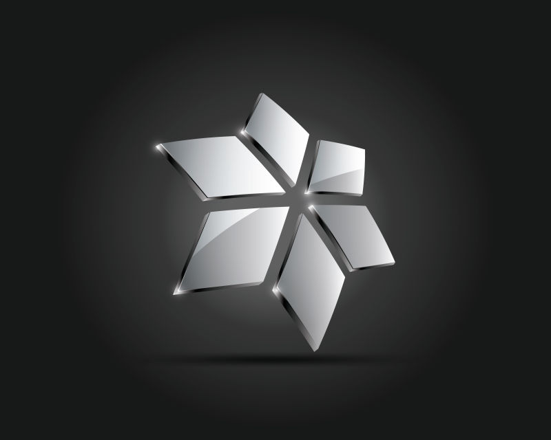 抽象矢量现代玻璃花型标志设计