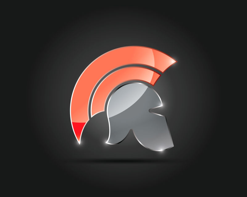 抽象矢量现代双色骑士玻璃标志设计