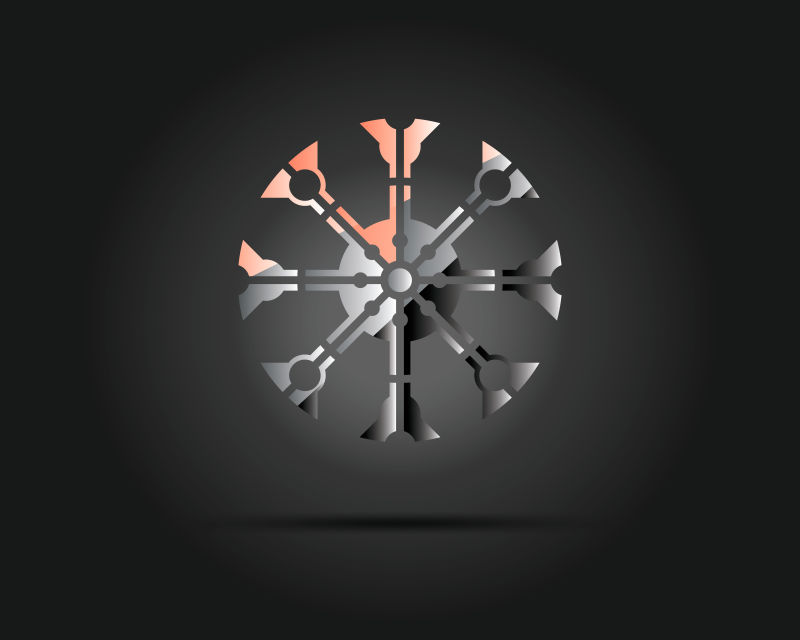 矢量抽象现代玻璃圆形标志设计