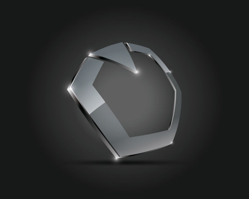 抽象矢量现代玻璃材质标志设计