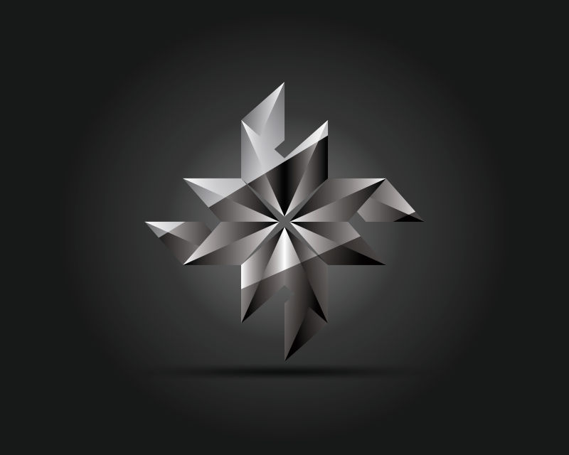 抽象矢量几何花型玻璃标志设计