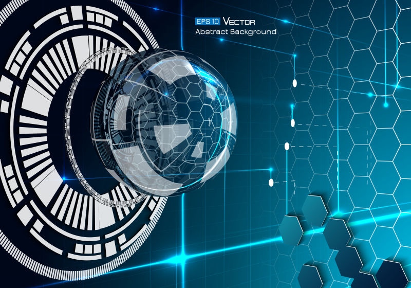 蓝色的抽象未来科技背景矢量设计