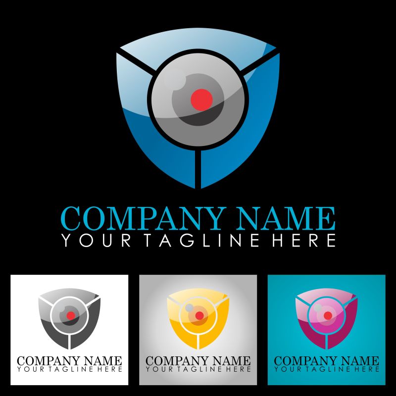 抽象矢量安全眼标志设计