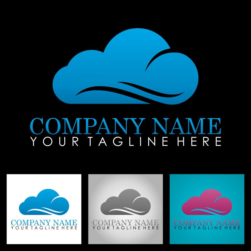 抽象矢量云朵的标志设计