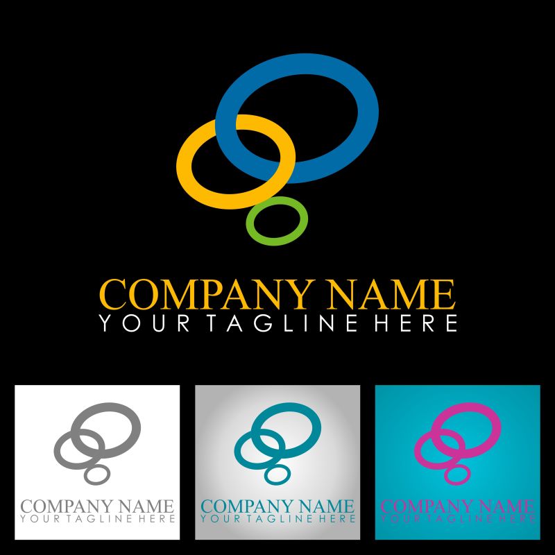 抽象矢量复活节彩色圈形标志设计