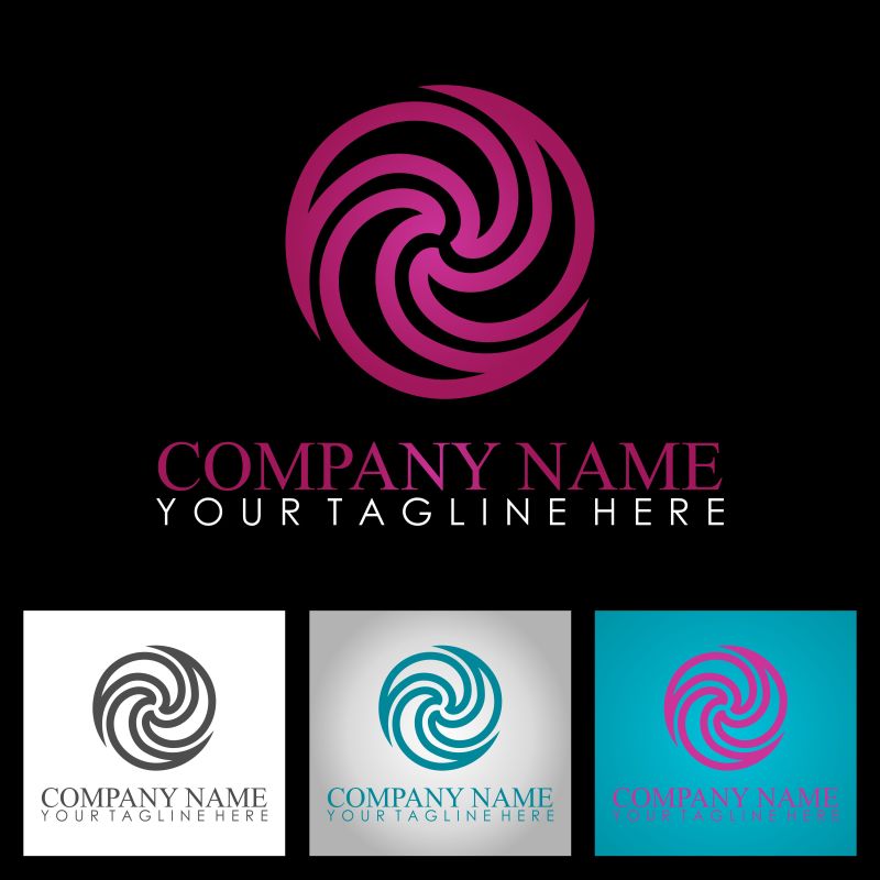 抽象矢量花型标志设计