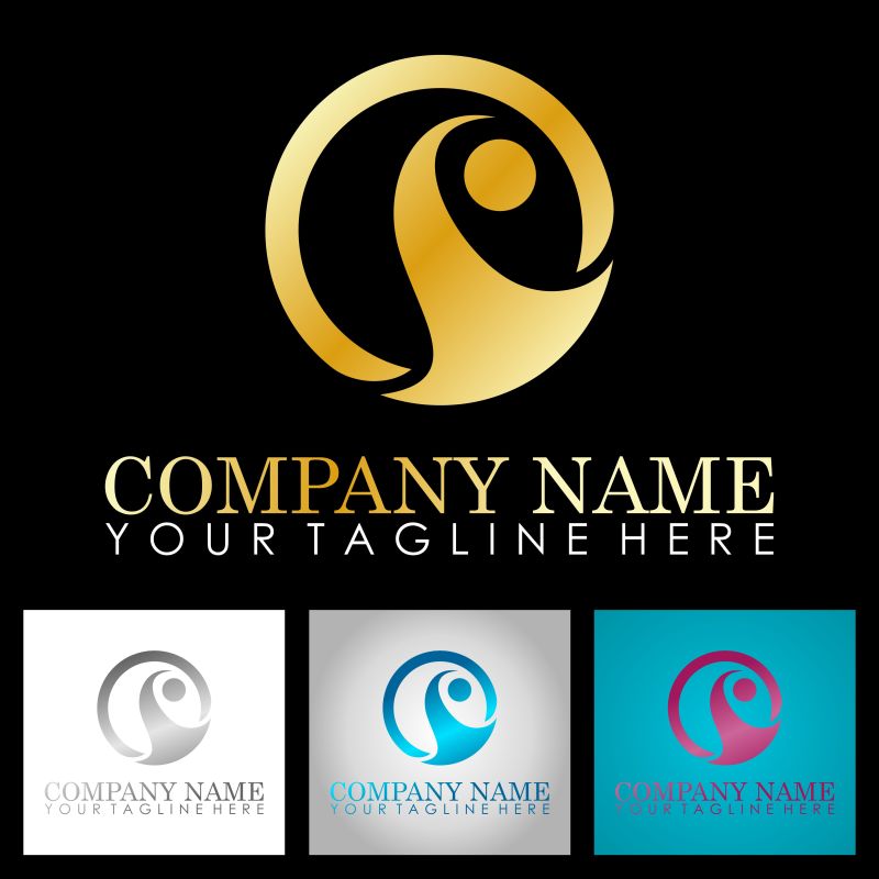 抽象矢量人形的标志设计