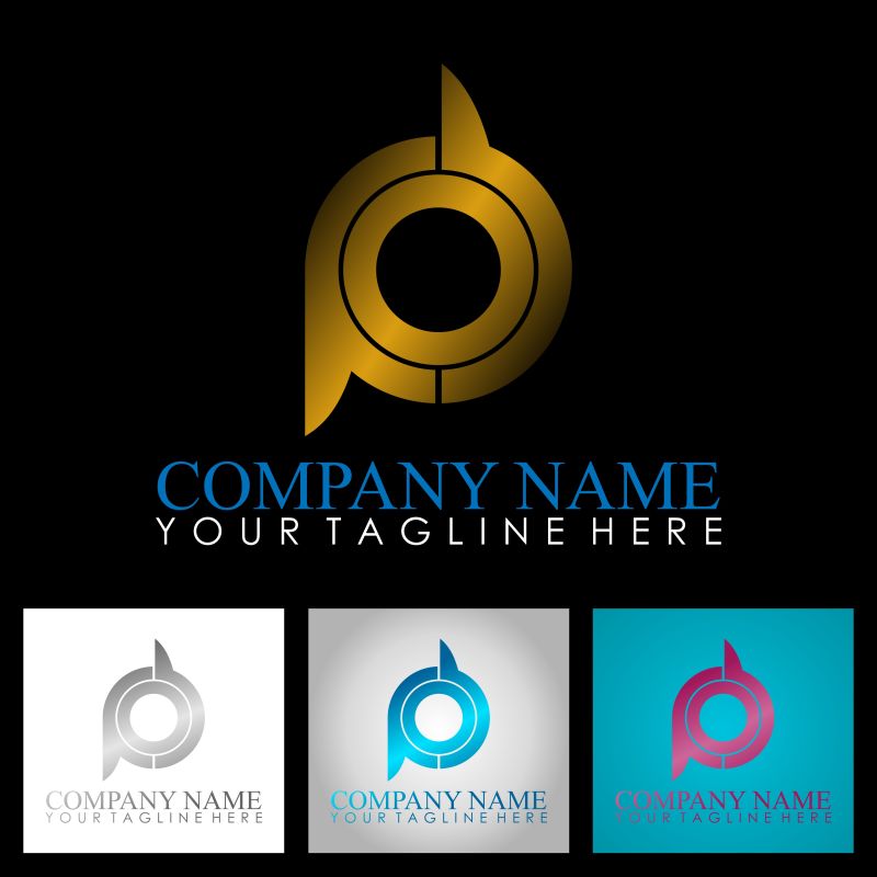 矢量抽象金属标志设计