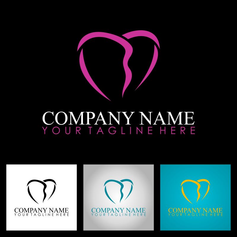 矢量抽象爱情的标志设计