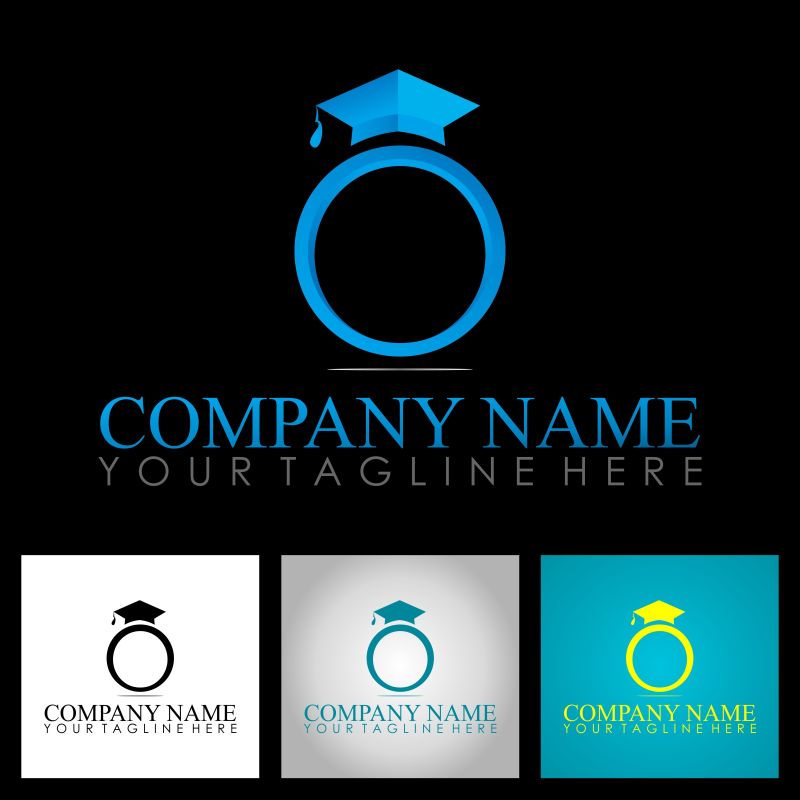 抽象矢量毕业主题标志设计