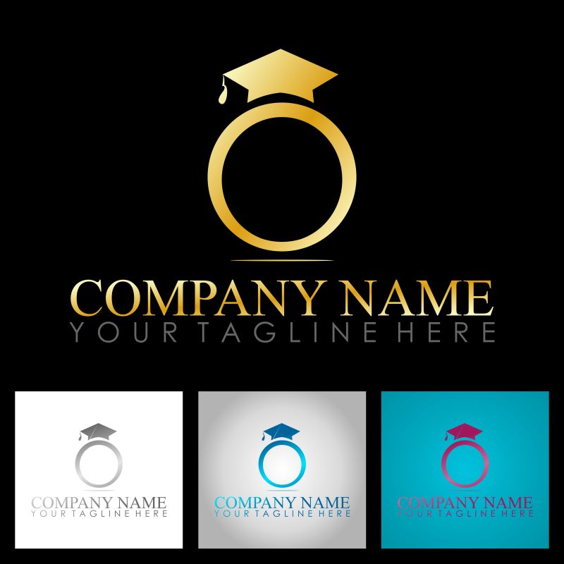 抽象矢量现代毕业主题标志设计