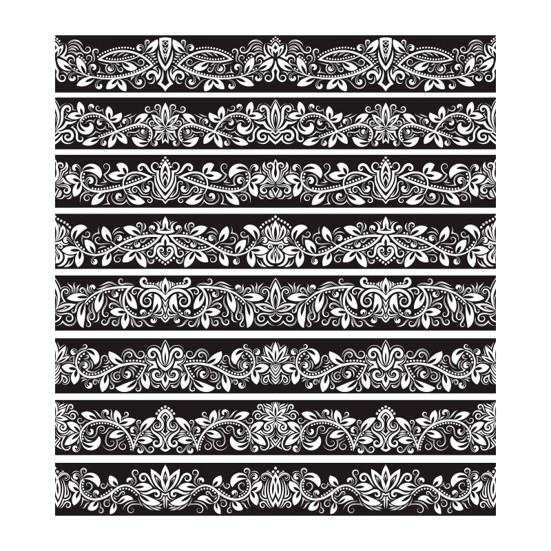 矢量的黑色花边装饰