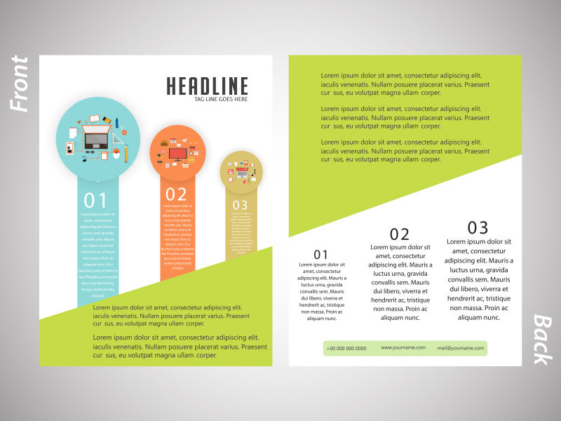 矢量抽象现代平面时尚宣传单设计