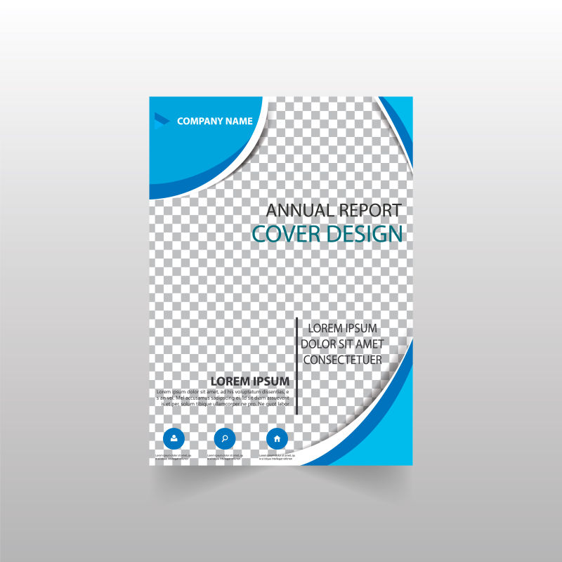 抽象矢量经典蓝色宣传单设计