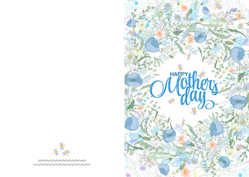 花卉图案妇女节贺卡矢量设计