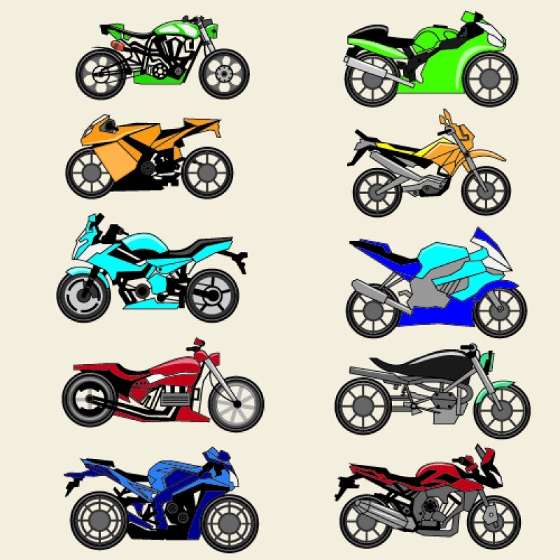 创意矢量摩托车插图设计