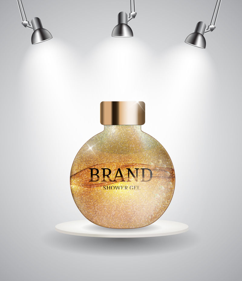 沐浴凝胶瓶插图矢量设计