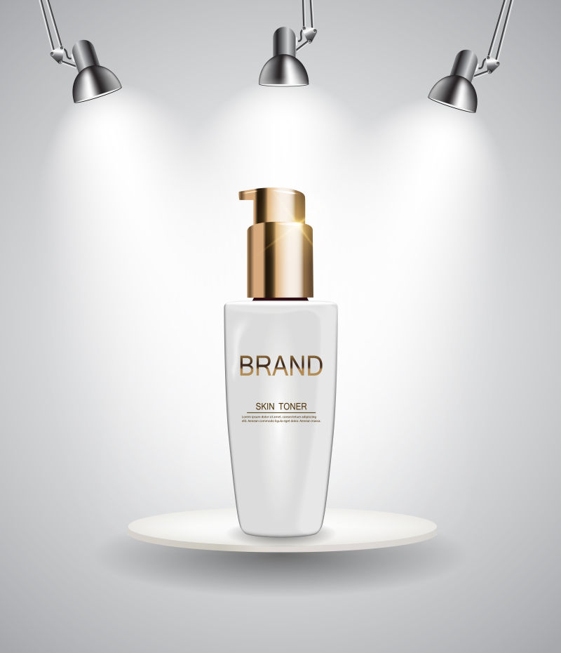 矢量的白色护肤品包装瓶