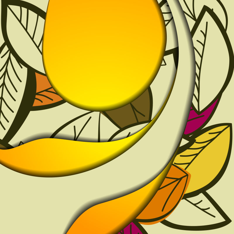 矢量的黄色树叶图案背景