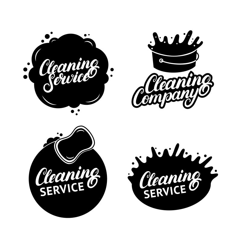 创意矢量清洁服务的标志设计
