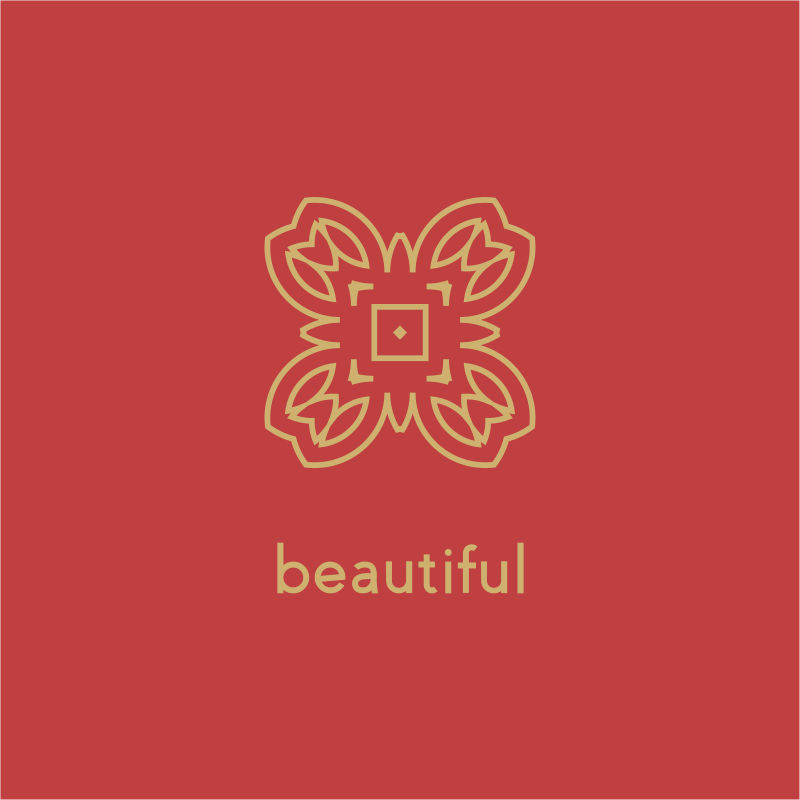 抽象矢量花型线性标志设计