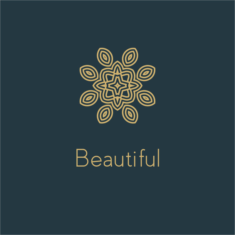 抽象矢量金色线性花纹装饰标志设计