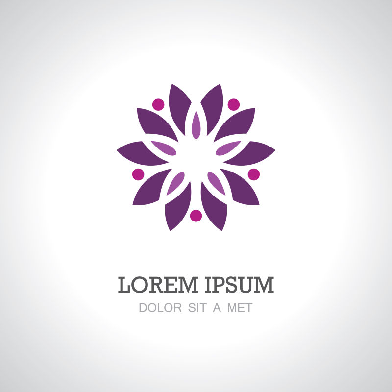 紫色花卉图案标志矢量设计