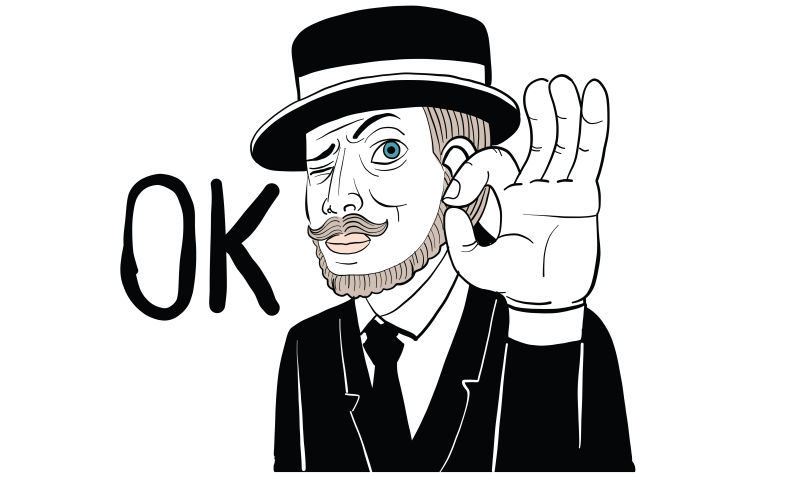 矢量OK的胡子男人