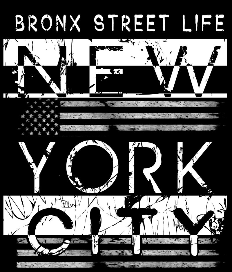 纽约城市排版;T恤图形;矢量