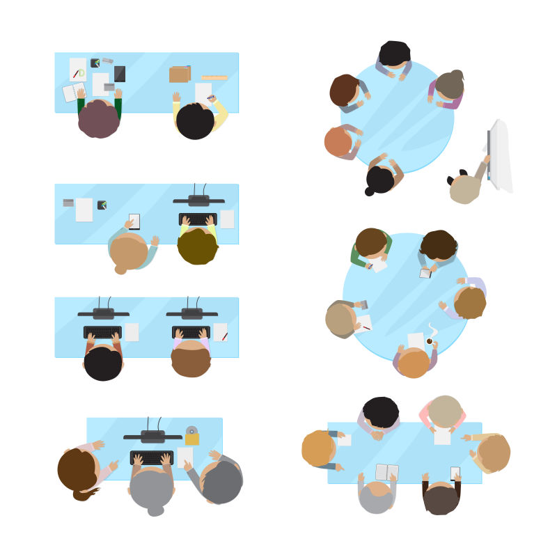 矢量商务人士创意平面插图