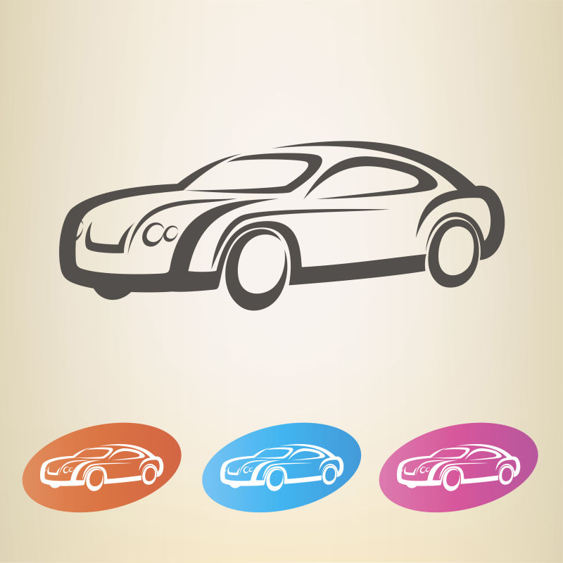 现代汽车轮廓矢量符号