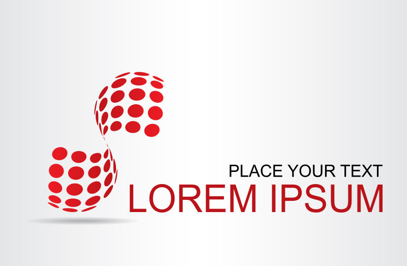 创意矢量红色球面元素的标志设计
