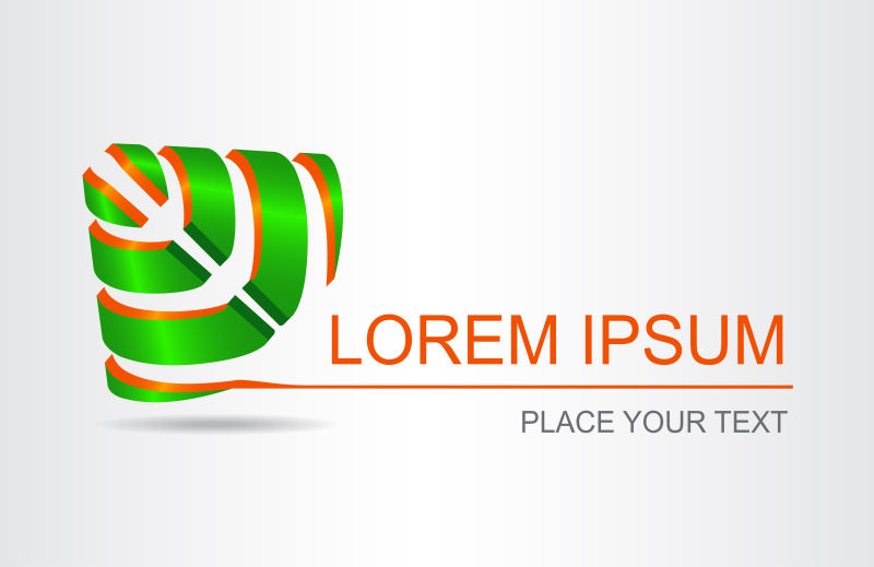 创意矢量绿色彩带元素的标志设计