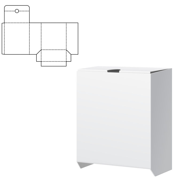 矢量白色折叠式的包装盒设计